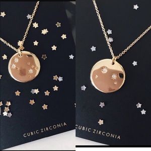 Zodiac necklace  pendant chain CUBIC ZIRCONIA